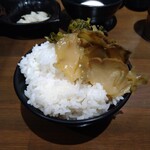 shirunashitantammenkaisugi - ごはんに高菜漬けとザーサイ