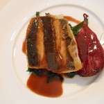 ル･クール - 12/12/16　すずきのポワレ　レンズ豆と○○○ソース添え