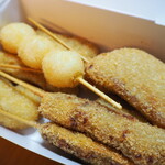 串カツ田中 - 肉串8本盛り　＋　うずら
