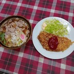 浅草食堂支店 - 肉そば　オムレツ