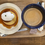 タイガーカフェ - デザートセット　500円　プリンとホットコーヒー