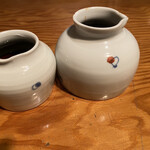 手打そば 大川や - せいろのそば汁。大小