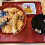 川市 - はまぐり天丼 1,490円(ご飯少なめ)