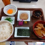 Sukiya - たまかけ納豆朝食（ご飯ミニ）［クーポン利用で250円］