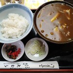 大むら - カレー南ばんそば750円 半ライス150円