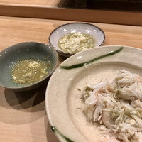 鮨 十兵衛 - 越前蟹、蟹味噌、蟹味噌の脂の部分