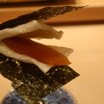 鮨 しみづ - カラスミ餅の海苔サンド