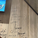 Nikuyama Shokudou - 壁直書きのサイン