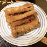 悦凱陣と自然ワイン　トリコ - ごぼうの甘辛炒め