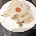 悦凱陣と自然ワイン　トリコ - 蓮根の酢の物