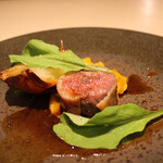 厨翠山   - 仔羊、南瓜、札幌黄、黒トリュフ
      