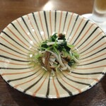 割烹 だいだい - 三つ葉、榎茸、山茶茸のお浸し三つ葉、榎茸、山茶茸のお浸し