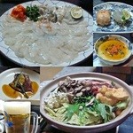 ずぼら - Dec-12　忘年会コース　河豚刺し・お通し2種・お鍋