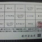 麺鮮醤油房 周月 - ポイントカード…バイトの女の子に、なぜかケツに押された