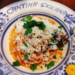 カンティーナ シチリアーナ トゥット イル マーレ - シチリア伝統　ナストマトソース　リコッタチーズのスパゲティ