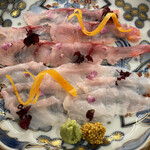 ひさご寿し - いわとこなまずとギンポのお造り