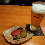 Kakuta - お通しとビール