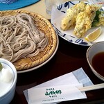 戸隠蕎麦やまざと - 牡蠣天ぷらざるそば