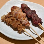 Yakitori Kinzan - 皮、正肉（もも）、肝