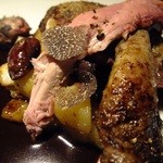 deco - 肝を使用したソースをシェフは松やにの様な・・・と表現しておりました。赤ワインが進むほど深く臭い雷鳥、美味しいですねー