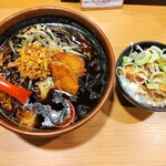 Memba Karasaki Shouten - 黒北海道味噌ラーメン＆チャーシュー丼小