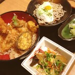 割子そば　柚子の木 - 天丼ととろろ蕎麦☺︎