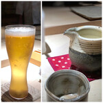 菊鮨 - ◆車で行きましたので夫は「ノンアルコールビール」、私は夫に配慮せず「田中六十五」を。笑 ポピュラーな日本酒ですが、甘口で好きなお酒。