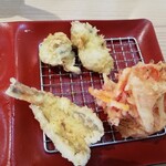 Tempura Meshi Ten Nosuke - 牡蠣2個、キス、かき揚げ