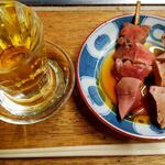 宇ち多゛ - 私の配置です。ウメ(甘め)と、お皿は ハツレバ1本ずつお酢 です