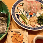 はらまさ - ひらめ・あん肝ペースト海苔巻き