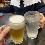 明洞 - 息子の健康と無事な帰国を願っての乾杯。