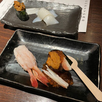 魚心 新宿総本店 - 北海にぎり、甘海老
