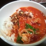 太陽のトマト麺 - 名物らぁリゾ：ちびリゾにトマトスープを入れてリゾット風