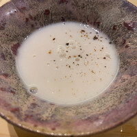 鮨 なんば 日比谷 - 白子のスープ。