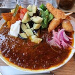 ブラウンオニオンカレーファクトリー - ・「3種のカレーC(¥1380)」のアップ。