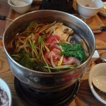 10ZEN - 毒素排出スープランチ、自分で豚肉を鍋に入れた後