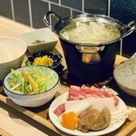 げんかつぎ - 豚ネギしゃぶ定食