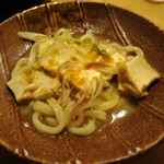 食卓 - 〆に汁系からすみを使った焼きうどん