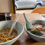 朝日屋 - 途中で、支那小が運ばれてきた❣️