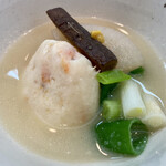 御料理 ひさまつ - 羹 桜海老真薯と源助大根の酒麹仕立て 辛子 九条葱