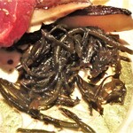 センティウ - 星鰹　高隈原木椎茸セージバター炒め　ひじき　玉蜀黍の新芽