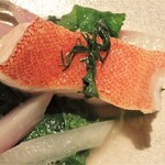 センティウ - 赤ハタ　自家菜園オカノリ　日野菜蕪