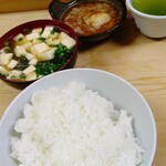 Imoya - ご飯、味噌汁、天つゆ