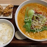 デニーズ - 担々麺唐揚げ・ご飯付きのセット1208円