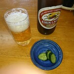 てりや - 瓶ビール（大）＋ お通し  ¥500/税込