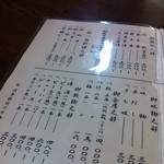 イチビキ - メニュー左