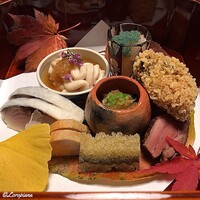 日本料理 新茶家 - ｸﾓｺ､ﾎﾞﾀﾝ海老､牡蠣､香茸､ﾎﾛﾎﾛ鳥､子持昆布､ｱﾝｷﾓ､鯖千枚巻