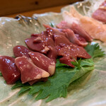 地鶏と地酒 和雅家 - 鳥ハツ、鳥レバー