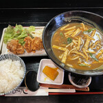 Mine Hachi - きざみカレーうどんと唐揚げセット