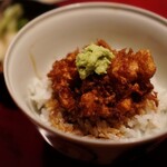 成生 - 〆は天丼、このかき揚げが美味しいのだ✨